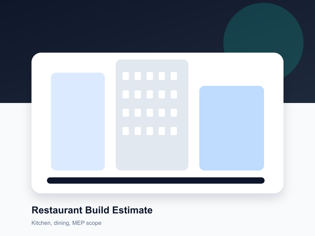 Restaurant build estimating project example