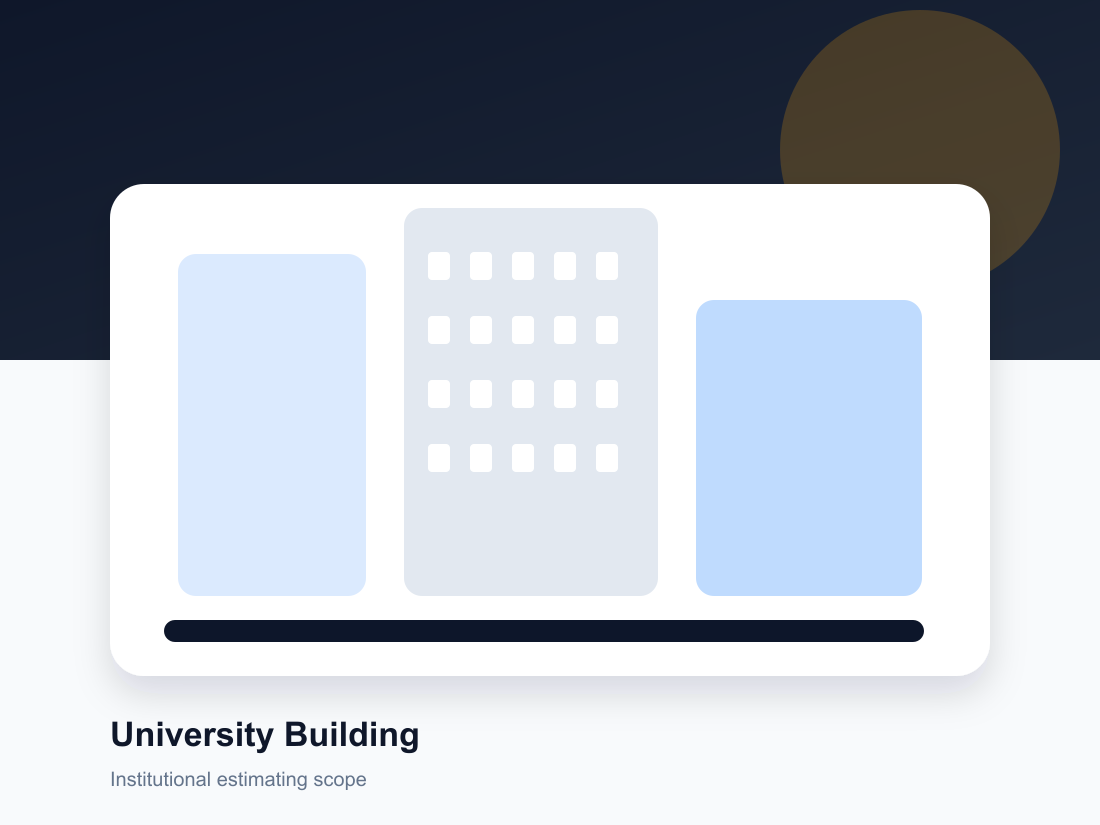 Commercial estimating project preview for university building